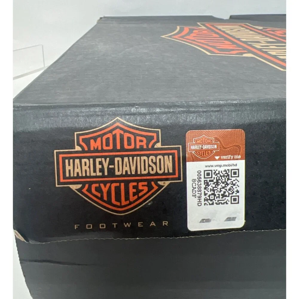 Harley Davidson Men Booker Boots Black Leather Motorcycle Boots Size 13